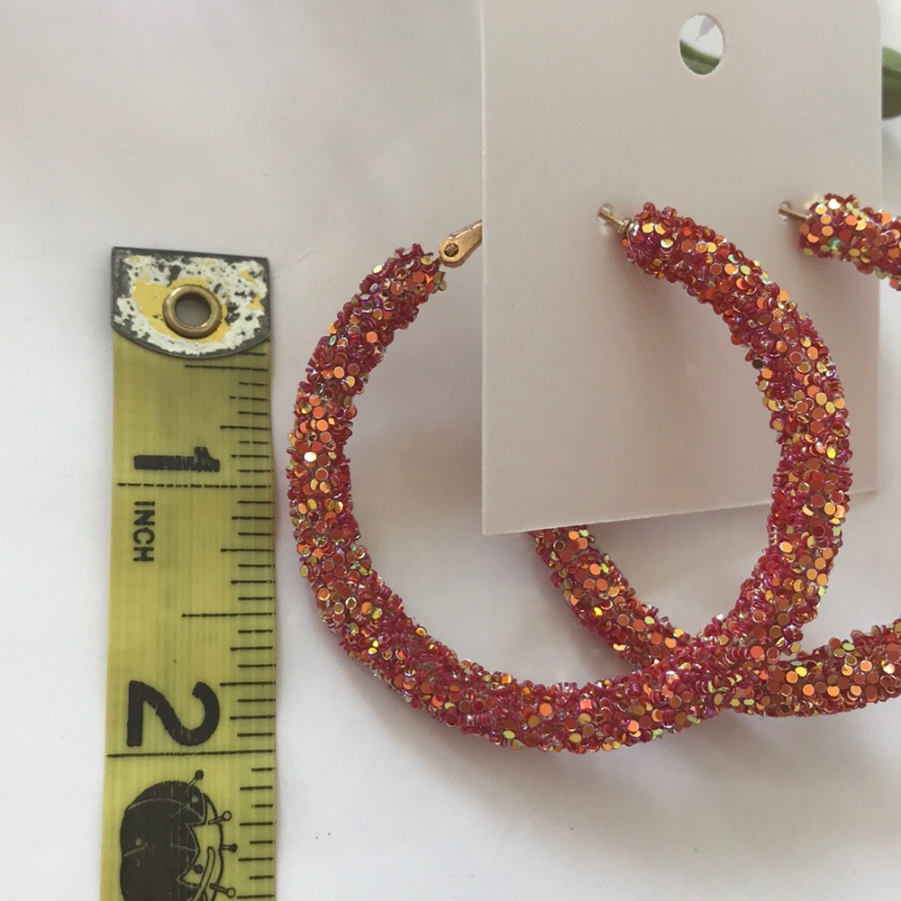 Glitter Hoop Earrings - Picture 4 of 5